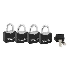 Solid Body Padlocks 4 Pack Steel Shackle Keyed Alike Heavy Duty New