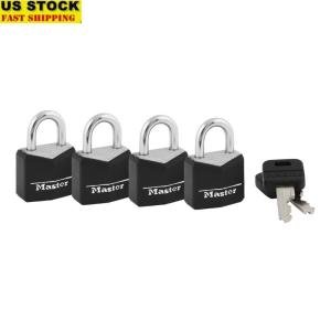 Durable Solid Body Padlocks 4 Pack Steel Shackle Keyed Alike Heavy Duty New