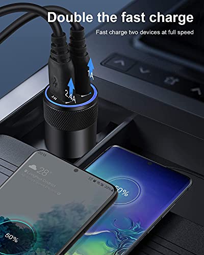 Dual Port Fast Car Charger for iPhone & Samsung