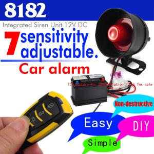 Car Alarm Security System with 2 Remote Vibration Alarm Anti-theft 12V New G9Y0