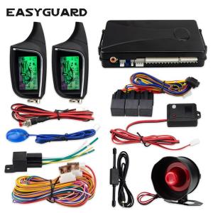 EASYGUARD 2 Way Car Alarm System remote Start LCD Pager Display vibration alarm