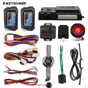 EASYGUARD 2 Way Car Alarm System LCD Display Remote Start Keyless Go With Siren