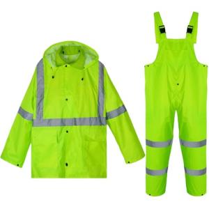 MaxTiner Rain Suits for Men Waterproof High Visibility Reflective Work Breathable Rain Gear for Men Waterproof Jacket and Pants(as1, alpha, l,regular, Fluorescent color)