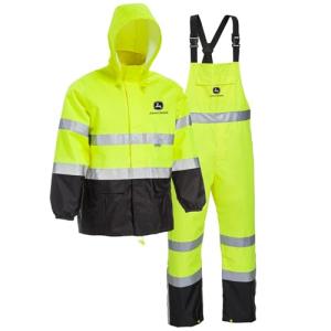 John Deere Bis's Visibilty High Visibility Rain Suit, Yellow, X-Large