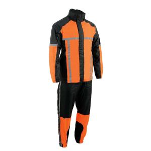 Milwaukee Leather MPM9510 Men Water Resistant Rain Suit w/Hi Vis Reflective Tape