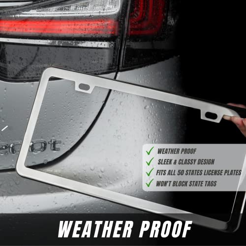 Stainless Steel Mirror License Plate Frame Set