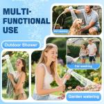 8000mAh Portable Shower, Rechargeable Camping Shower with Intelligent Led display, IPX8 Waterproof, 5-Speeds Control, 4 Spray Modes, Outdoor Shower for Camping, Car, Pet, Garden with Cooling Towel Set
