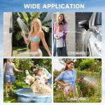 vignuto Portable Shower for Camping, Rechargeable Camping Shower Pump with LED Display of Battery Level and Temperature, Lasting-150 Mins, Suitable for Outdoor Shower, Pet Bath, Car Washing