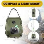 KIPIDA Solar Shower Bag | 5 Gal/20L Solar Heating Camping Shower Bag | Removable Hose | On-Off Switchable Shower Head | Ducha Portatil | Traveling Shower | Portable Shower for Beach Swimming, Hiking