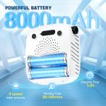 8000mAh Portable Shower, Rechargeable Camping Shower with Intelligent Led display, IPX8 Waterproof, 5-Speeds Control, 4 Spray Modes, Outdoor Shower for Camping, Car, Pet, Garden with Cooling Towel Set