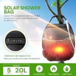 sapsisel Camping Shower Bag, 5 Gal/20L Solar Heating Camping Shower with Upgraded Hose and Shower Head, Portable Shower for Camping, Solar Shower