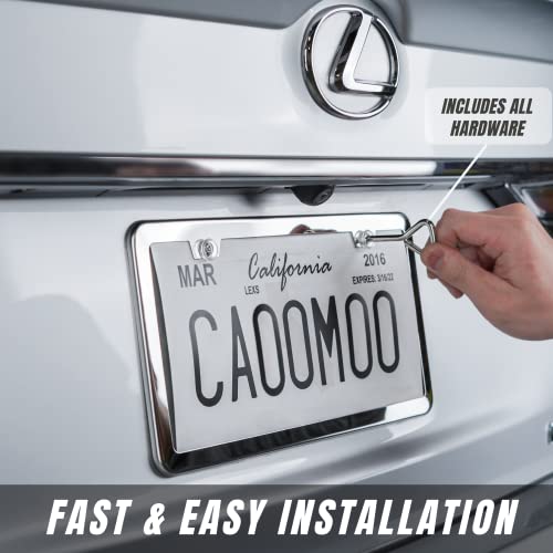 Stainless Steel Mirror License Plate Frame Set