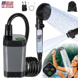 Portable Camping Shower 6000mAh Rechargeable Outdoor Camp Pump for Hiking Travel