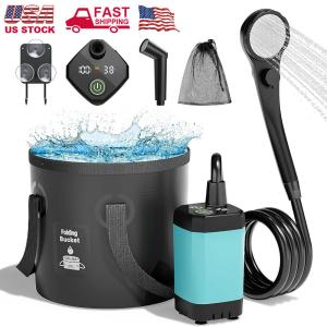 Portable Camping Shower 6000mAh Rechargeable Outdoor Camp Pump for Hiking Travel