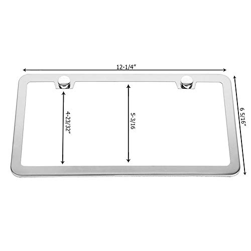 Stainless Steel Mirror License Plate Frame Set