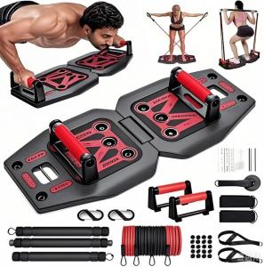 Home Gym Exercise Equipment - Portable Workout System 17 Fitness A-RED