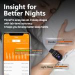 MorePro Health Fitness Tracker with Blood oxy-gen Monitor and 24/7 Heart Rate and Blood Pressure, Sleep Monitor, 120+ Sport Modes Waterproof Fitness Watch for Women Men Android iOS, Black