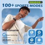 MorePro Health Fitness Tracker with Blood oxy-gen Monitor and 24/7 Heart Rate and Blood Pressure, Sleep Monitor, 120+ Sport Modes Waterproof Fitness Watch for Women Men Android iOS, Black