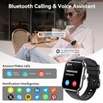 Jacoosa Smart Watch for Men Women, 1.83" HD Touchsreen, Bluetooth Calling, 5 ATM Water-Resistance, 130+ Sports Modes, Health, Fitness & Sleep Tracker, Timer, Fitness Watch for Android/iOS, Black