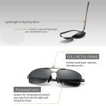 SUNGAIT Ultra Lightweight Rectangular Polarized Sunglasses Men UV400 Protection (Gunmetal Frame Gray Lens, 62) Metal Frame SGT458 QKH-CA