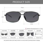 SUNGAIT Ultra Lightweight Rectangular Polarized Sunglasses Men UV400 Protection (Gunmetal Frame Gray Lens, 62) Metal Frame SGT458 QKH-CA