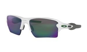 Oakley Men's OO9188 Flak 2.0 XL Rectangular Sunglasses, Polished White/Prizm Jade, 59 mm