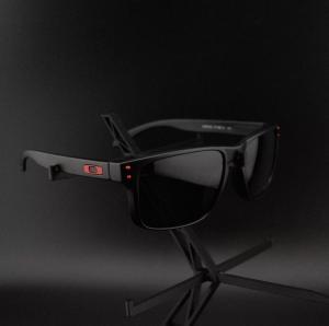 New Oakley Holbrook Polarized Sunglasses Black Matt Frame Red Logo XL 3