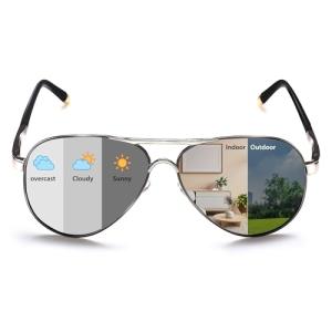 ROCKNIGHT Aviator Sunglasses for Men Polarized Photochromic Driving Sunglasses UV400 Outdoor Indoor Shades for Men