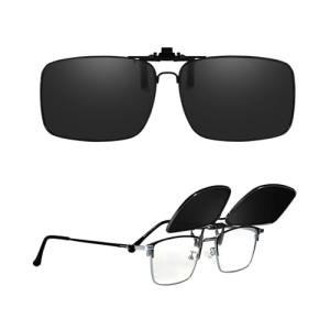 Myiaur Clip on Sunglasses Over Prescription Glasses for Men Women Polarized Flip Up Glasses UV400 Protection Metal Frame