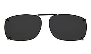 Eyekepper Large Clip On Sunglasses With Spring Draw Bar Polarized Grey Lens 57x39MM