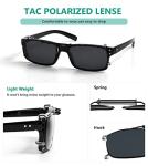 Eyekepper Metal Frame Clip On Sunglasses Polarized Grey Lens With Spring Draw Bar 54 * 34MM