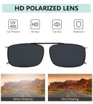 Eyekepper Metal Frame Clip On Sunglasses Polarized Grey Lens With Spring Draw Bar 54 * 34MM