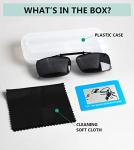 Eyekepper Metal Frame Clip On Sunglasses Polarized Grey Lens With Spring Draw Bar 54 * 34MM