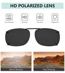 Eyekepper Large Clip On Sunglasses With Spring Draw Bar Polarized Grey Lens 57x39MM