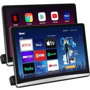 12.4" Android 4K Portable TV for Cars,Car Headrest Monitor Tablet for Back seat, Support Phone Wireless Mirror Link Touchscreen Monitors,with WiFi/Bluetooth/HDMI/USB/Airplay Video Player