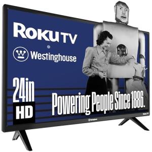 Westinghouse Roku TV - 24 Inch Smart TV, HD Television with Wi-Fi Connectivity and Mobile App, LED Flat Screen Compatible with Apple HomeKit, Alexa and Google Assistant