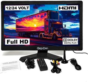 DenyDan 22-Inch Travel TV – Your Ultimate Portable Entertainment Hub for Car, RV, Camper, or Kitchen, Stunning Full HD Display, HDMI/USB Inputs, 12V/24V/110V Power, Ideal for Relaxing Anywhere