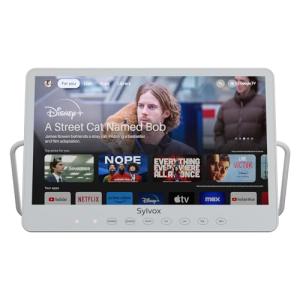 SYLVOX Portable TV, 15.6‘’ Google TV, IP66 Waterproof, 1080P Small Smart Television with Google Assistant Remote | 10000mAh Battery-Powered TV for Kitchen, RV and More