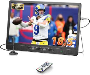 18.5 Inch Portable TV with Antenna, 12 Volt Small TV for Camping, Kitchen, RV, B