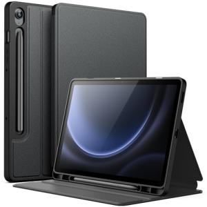 JETech Case for Samsung Galaxy Tab S10 FE / S9 FE 10.9-Inch with S Pen Holder, Slim Folio Stand Protective Tablet Cover, Multi-Angle Viewing (Black)