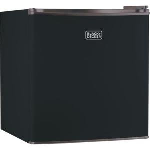 BLACK+DECKER 1.7 Cu. Ft. Compact Refrigerator, ENERGY STAR Certified, Single Door Mini Fridge with Chiller Compartment, Personal Fridge for Home or Dorm Room, R600a Refrigerant, BCRK17B, Black