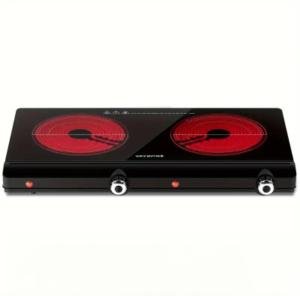 Portable 1800W Infrared Double Burner Electric Stove - Compact and Fast Heating