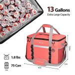 Maelstrom Collapsible Soft Sided Cooler - 75 Cans Extra Large Lunch Cooler Bag Insulated Leakproof Camping Cooler, Portable for Grocery Shopping, Camping, Tailgating and Road Trips，Pink