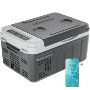 EUHOMY 12 Volt Refrigerator, 11 Quart (10L) Compressor Electric Cooler APP Control, Car Fridge 12/24V DC & 120-240V AC, Car refrigerator -4℉~68℉, Portable Freezer for RV, Camping, Travel