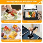 Protable Oven Food Warmer 100W, 12V/24V/110V Electric Lunch Box for Adults, Personal Microwave for Heating and Cooking Meals on Office/Travel/Car/Truck/Hotel/Home/Workplace