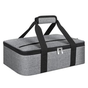 MIAOJIE Insulated Casserole Carrier, Portable Casserole Carrier for Hot or Cold Food Lunch Tote Warmer or Cooler Bag, Lasagna Lunch Bag for Potluck Parties- Fits 9" x 13" Baking Dish-Grey
