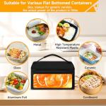 Protable Oven Food Warmer 100W, 12V/24V/110V Electric Lunch Box for Adults, Personal Microwave for Heating and Cooking Meals on Office/Travel/Car/Truck/Hotel/Home/Workplace