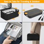 Protable Oven Food Warmer 100W, 12V/24V/110V Electric Lunch Box for Adults, Personal Microwave for Heating and Cooking Meals on Office/Travel/Car/Truck/Hotel/Home/Workplace