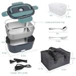 Electric Lunch Box Food Heater, 3 in 1 Ultra Quick Heated Lunch Boxes for Adults, 12V/24V/110V Portable Food Warmer for Car/Truck/Office With Fork Spoon and Insulated Carry Bag