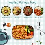 Electric Lunch Box Food Heater, 3 in 1 Ultra Quick Heated Lunch Boxes for Adults, 12V/24V/110V Portable Food Warmer for Car/Truck/Office With Fork Spoon and Insulated Carry Bag
